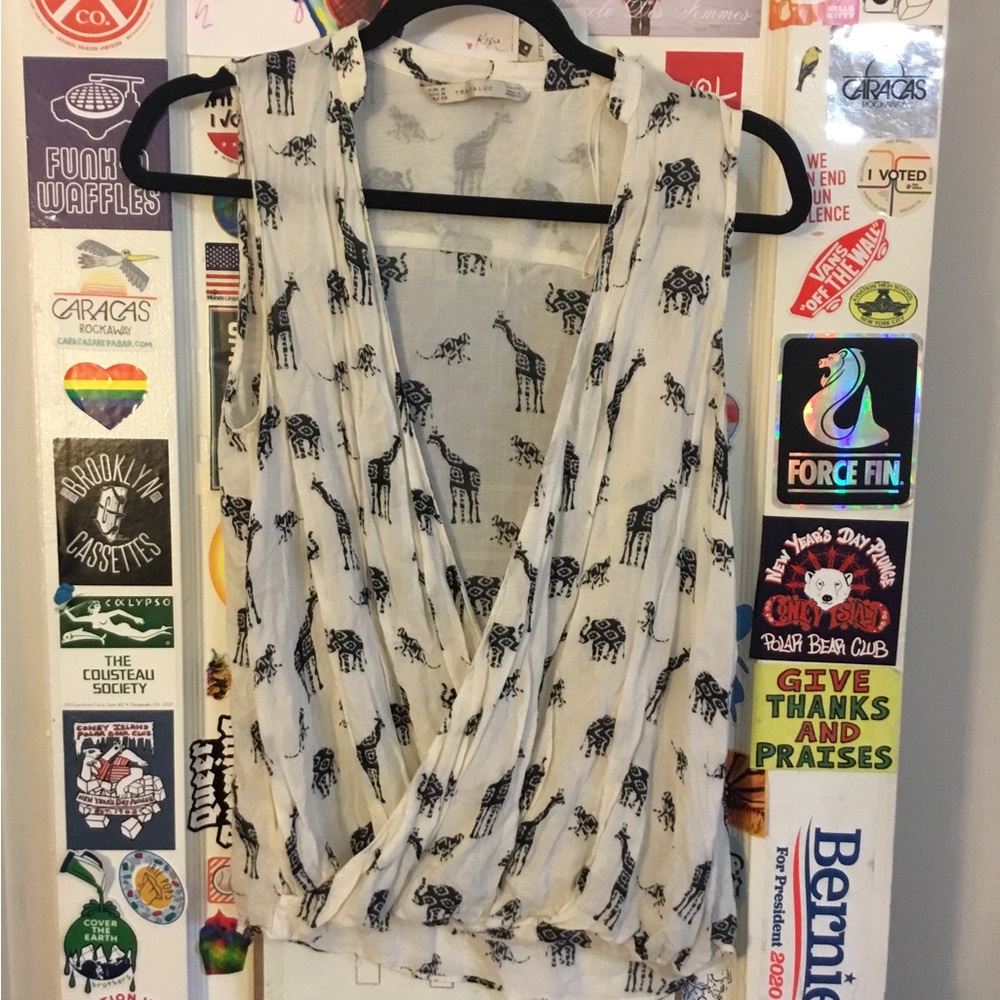 Zara medium animal pattern blouse
